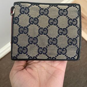 Gucci Beige and Black Monogram Wallet